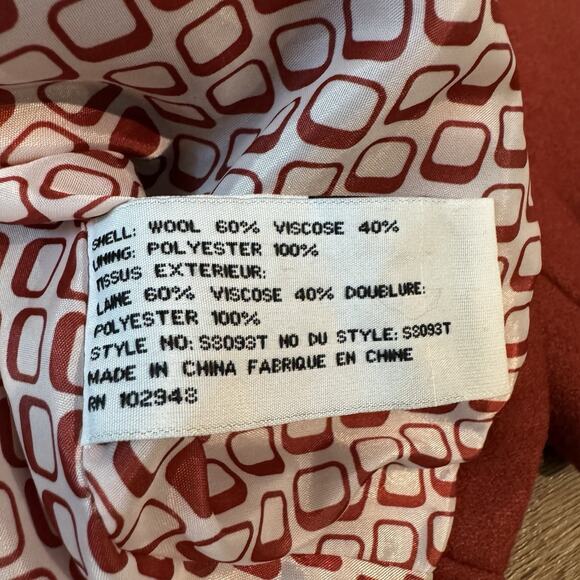 Tulle Orange Wool Button-Up Jacket Lined Short M Bows Twee Preppy Madeline READ - Picture 10 of 15